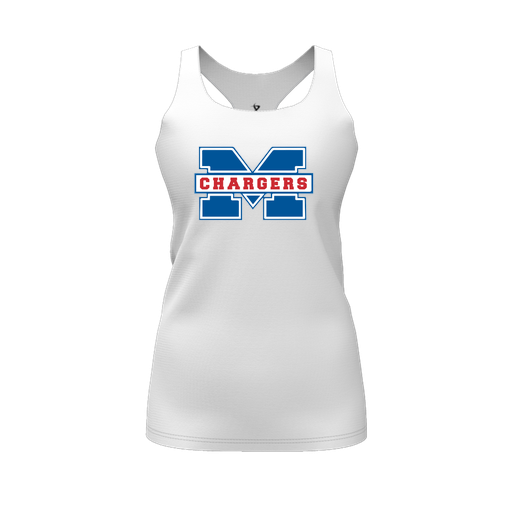 [FT0TRBWH-FYS-LOGO1] Decker Racerback Tank Top (Female Youth S, White, Logo 1)