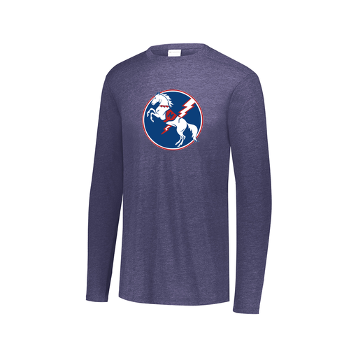 [FTLCUBNV-AXS-LOGO3] Decker Men's Tri-Blend T-Shirt - Long Sleeve (Adult XS, Navy, Logo 3)