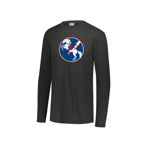 [FTLCUBBK-YS-LOGO3] Decker Youth Tri-Blend T-Shirt - Long Sleeve (Youth S, Black, Logo 3)