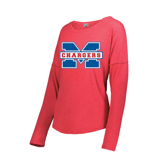 [FTLCUBRD-FAXS-LOGO1] Ladies LS Ultra-blend T-Shirt (Female Adult XS, Red, Logo 1)
