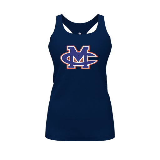 [CUS-DFW-RCBK-PER-NVY-FYS-LOGO2] Racerback Tank Top (Female Youth S, Navy, Logo 2)