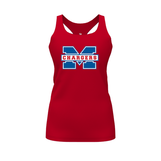 [FT0TRBRD-FYS-LOGO1] Decker Racerback Tank Top (Female Youth S, Red, Logo 1)
