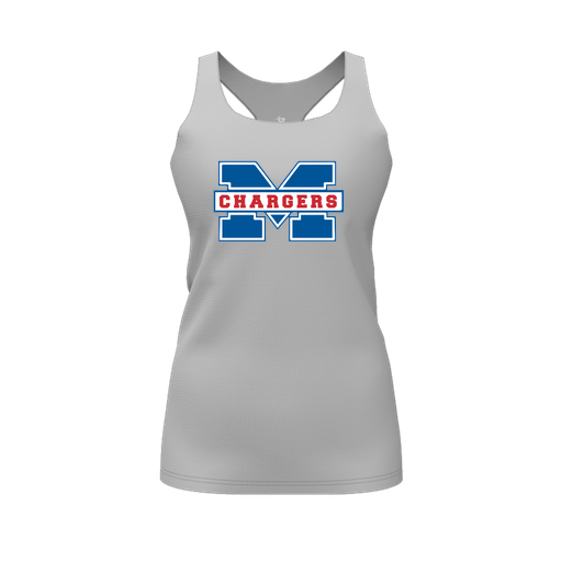 [FT0TRBGY-FYS-LOGO1] Decker Racerback Tank Top (Female Youth S, Gray, Logo 1)