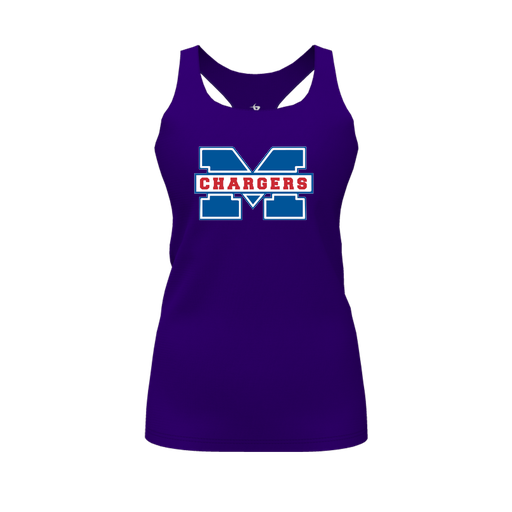 [FT0TRBPP-FYS-LOGO1] Decker Racerback Tank Top (Female Youth S, Purple, Logo 1)