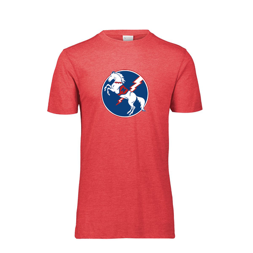 [FTSCUBRD-YS-LOGO3] Decker Youth Tri-Blend T-Shirt - Short Sleeve (Youth S, Red, Logo 3)