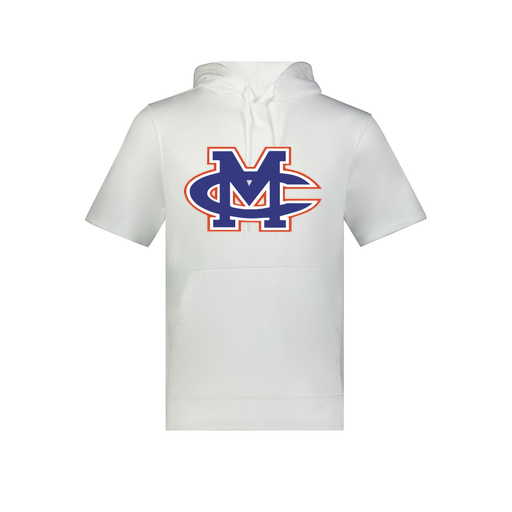 [6871.005.S-LOGO2] Men's Dri Fit Short Sleeve Hoodie (Adult S, White, Logo 2)