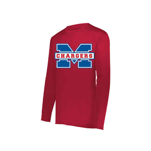 [222822.083.XS-LOGO1] Men's LS Smooth Sport Shirt (Adult XS, Red, Logo 1)