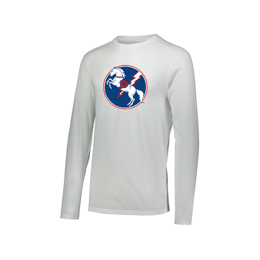 [FTLCUBWH-AXS-LOGO3] Decker Men's Tri-Blend T-Shirt - Long Sleeve (Adult XS, White, Logo 3)