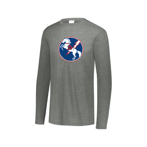 [FTLCUBGY-AXS-LOGO3] Decker Men's Tri-Blend T-Shirt - Long Sleeve (Adult XS, Gray, Logo 3)