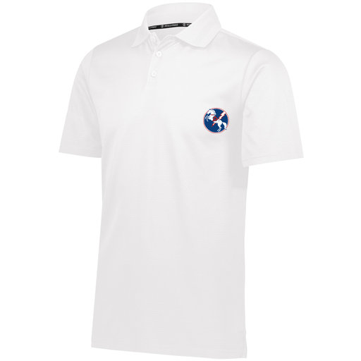 [222568.005.S-LOGO3] Men's Prism Polo (Adult S, White, Logo 3)