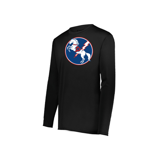 [222823.080.S-LOGO3] Youth LS Smooth Sport Shirt (Youth S, Black, Logo 3)