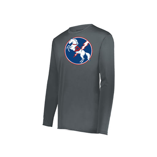 [222823.059.S-LOGO3] Youth LS Smooth Sport Shirt (Youth S, Gray, Logo 3)