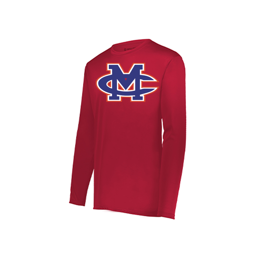 [222823.083.S-LOGO2] Youth LS Smooth Sport Shirt (Youth S, Red, Logo 2)