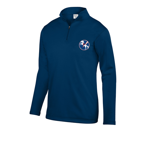 [FOLQFFNV-YS-LOGO3] Decker Youth FlexFleece 1/4 Zip (Youth S, Navy, Logo 3)