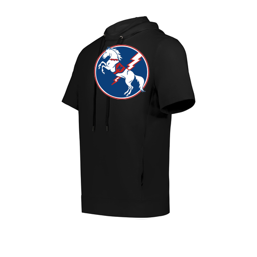 [222605.080.S-LOGO3] YOUTH VENTURA SOFT KNIT SHORT SLEEVE HOODIE (Youth S, Black, Logo 3)