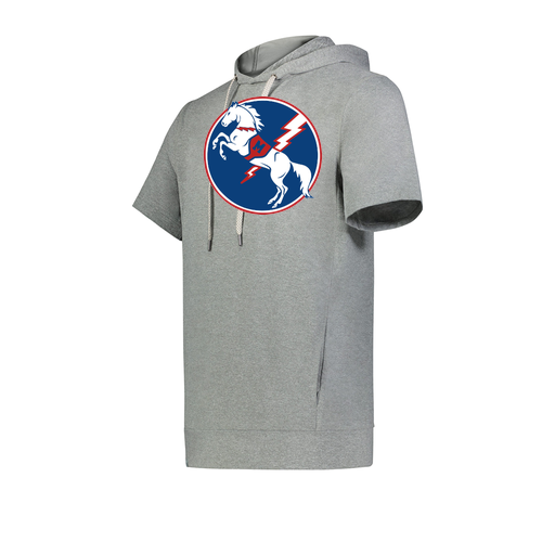 [222605-SIL-YS-LOGO3] YOUTH VENTURA SOFT KNIT SHORT SLEEVE HOODIE (Youth S, Silver, Logo 3)