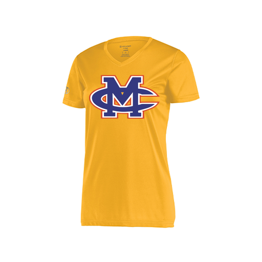 [222820.023.S-LOGO2] Ladies Movement Dri Fit Shirt (Female Adult S, Athletic Gold, Logo 2)