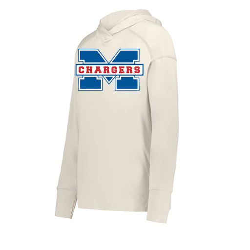 [222798-WHT-FAXS-LOGO1] Ladies Ventura Thin Knit Hoodie (Female Adult XS, White, Logo 1)