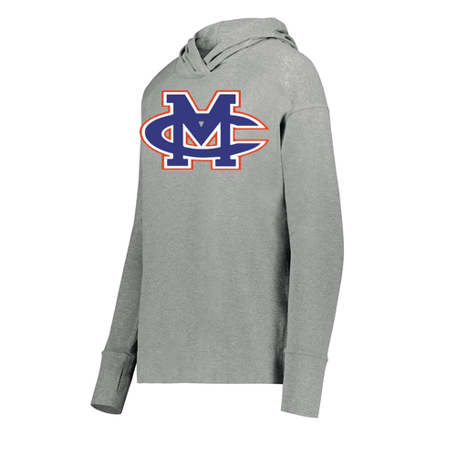 [222798-SIL-FAXS-LOGO2] Ladies Ventura Thin Knit Hoodie (Female Adult XS, Silver, Logo 2)