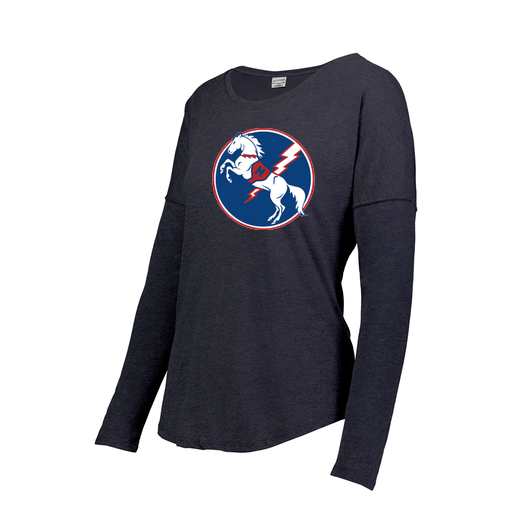 [FTLCUBNV-FAXS-LOGO3] Decker Women's Tri-Blend T-Shirt - Long Sleeve (Female Adult XS, Navy, Logo 3)
