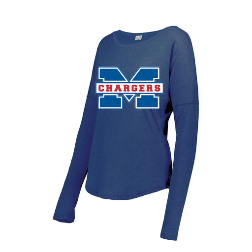 [FTLCUBRY-FAXS-LOGO1] Decker Women's Tri-Blend T-Shirt - Long Sleeve (Female Adult XS, Royal, Logo 1)