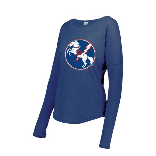 [FTLCUBRY-FAXS-LOGO3] Decker Women's Tri-Blend T-Shirt - Long Sleeve (Female Adult XS, Royal, Logo 3)
