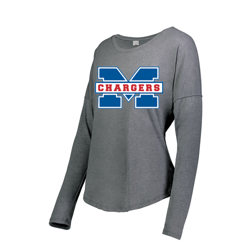 [FTLCUBGY-FAXS-LOGO1] Decker Women's Tri-Blend T-Shirt - Long Sleeve (Female Adult XS, Gray, Logo 1)